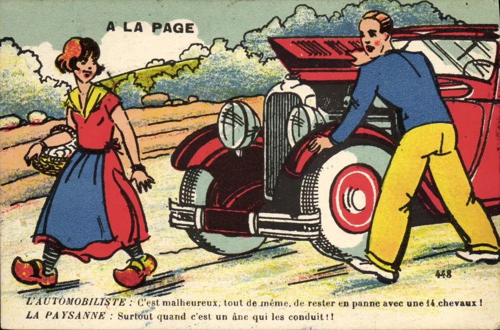 Automobilist und Bauernfrau — humorvoll — G. ARTAUD, n° 448 - Vorderseite