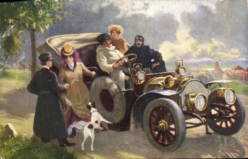 Automóvel — cena de estrada — Tuck's Postkarte, n° 568 B - Frente