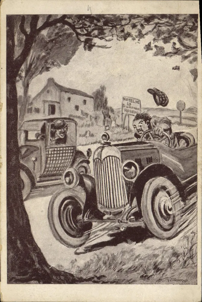 Incidentes na estrada — Coleção do Hotel da Coroa, em Rouen — Aquarelas de G. Conrad - Frente
