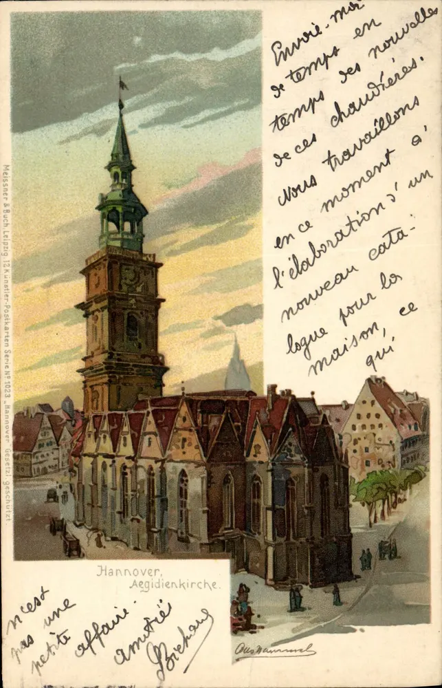 Hannover, Aegidienkirche — éditeur Meissner & Buch Leipzig, série 1923 - Vorderseite