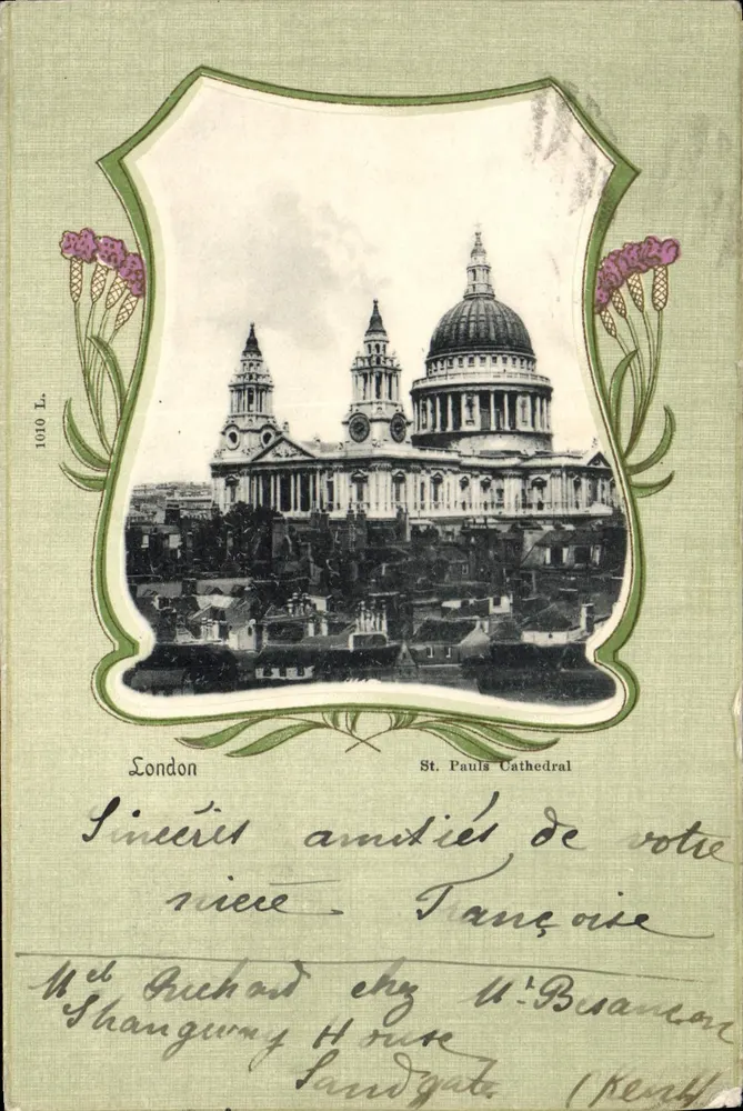 Catedral de São Paulo — Londres — editor Percocock, n° 1010 L - Frente