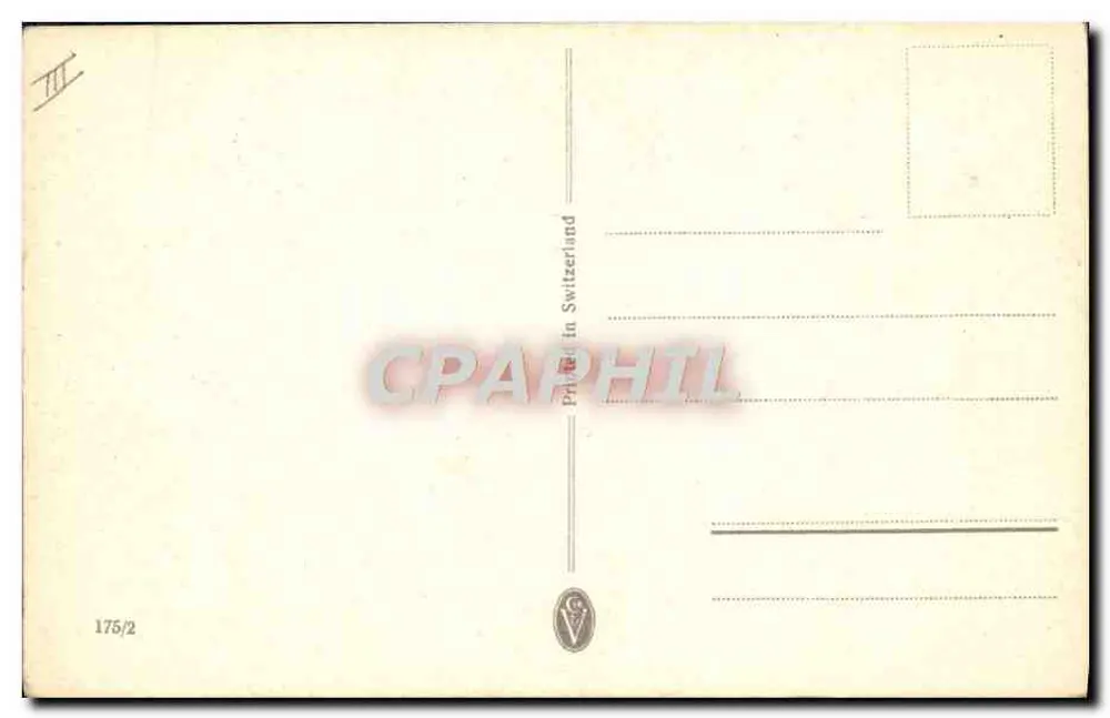 Pássaro em galho de pessegueiro em flor — paisagem de montanha — A. Schäfer, n° 175/2 - Verso