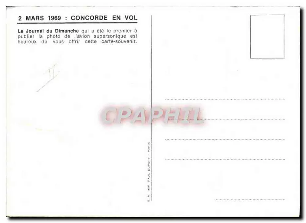 कॉन्कोर्ड उड़ान में — 2 मार्च 1969 — पॉल डुपॉंट, पेरिस - पीछे