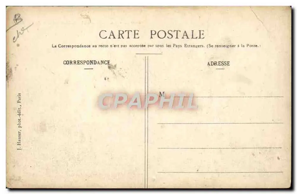 Dirigível alemão « Zeppelin » — 1007 — J. Hauser, fot.-edit., Paris - Verso