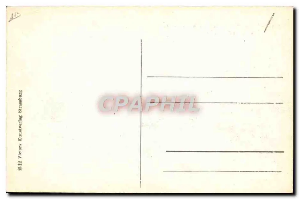 Zeppelin's Luftschiff Modell Nr. 4 em Strasbourg — em 4 de agosto de 1908 — editor Victor Kunstverlag Strassburg, n° 3112 - Verso