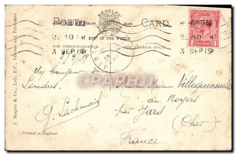 LONDRES - Arco de Mármore & Parque Hyde — J. Beagles & Co., Ltd., E.C., Editores - Verso
