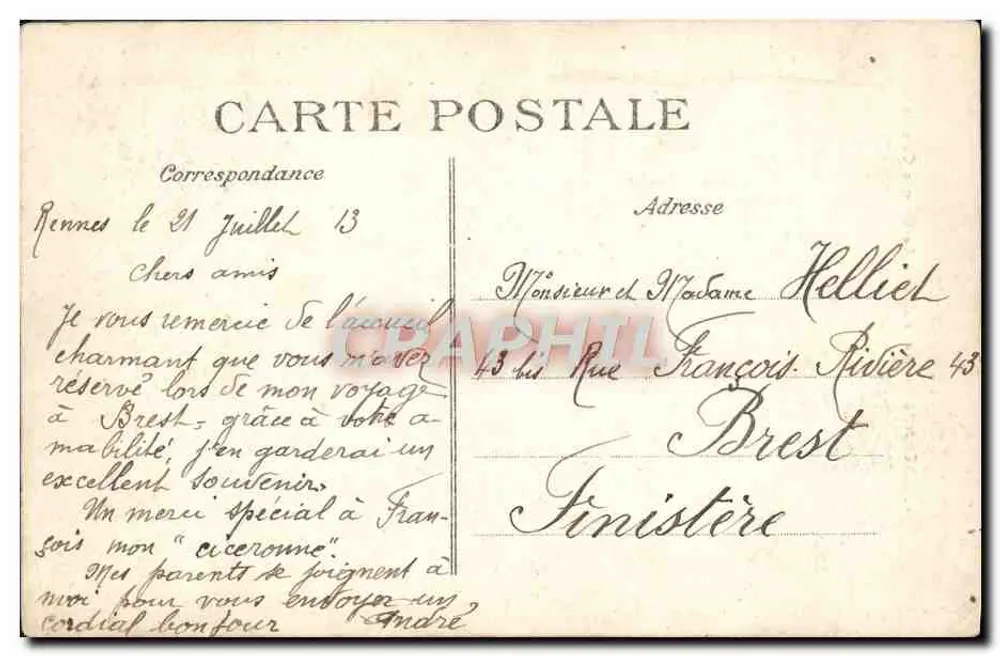 Rennes — Au Thabor — La Grande Cascade — Bretagne - Rückseite