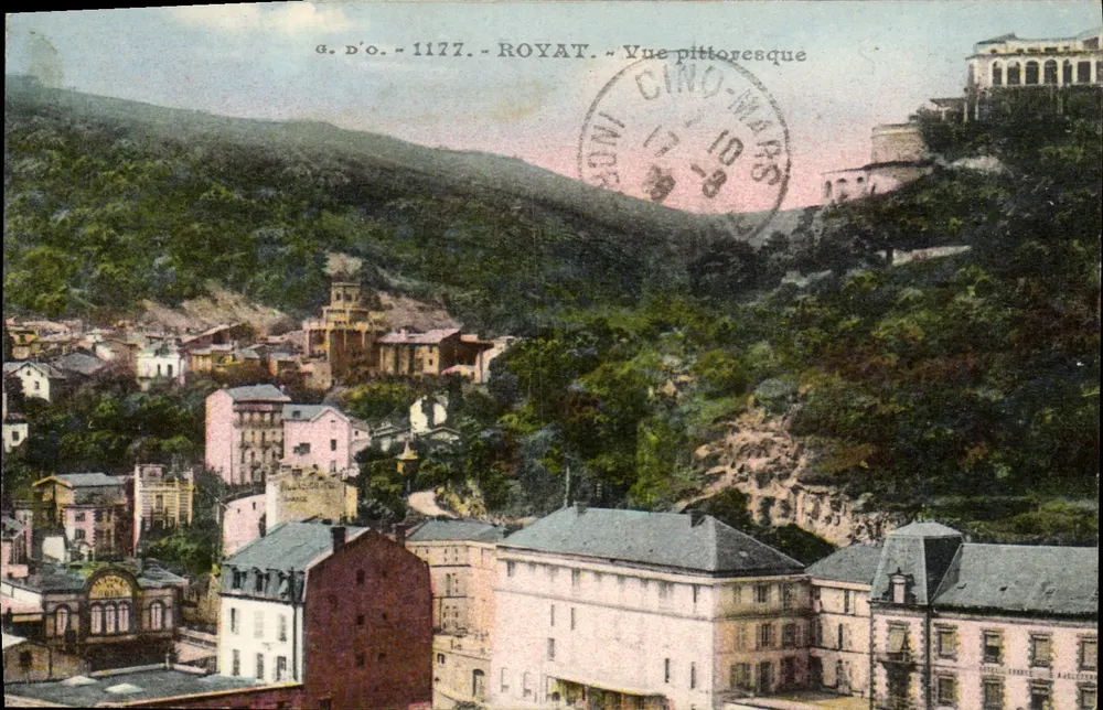 Royat — Vista pitoresca — g. d'o. - 1177 - Frente