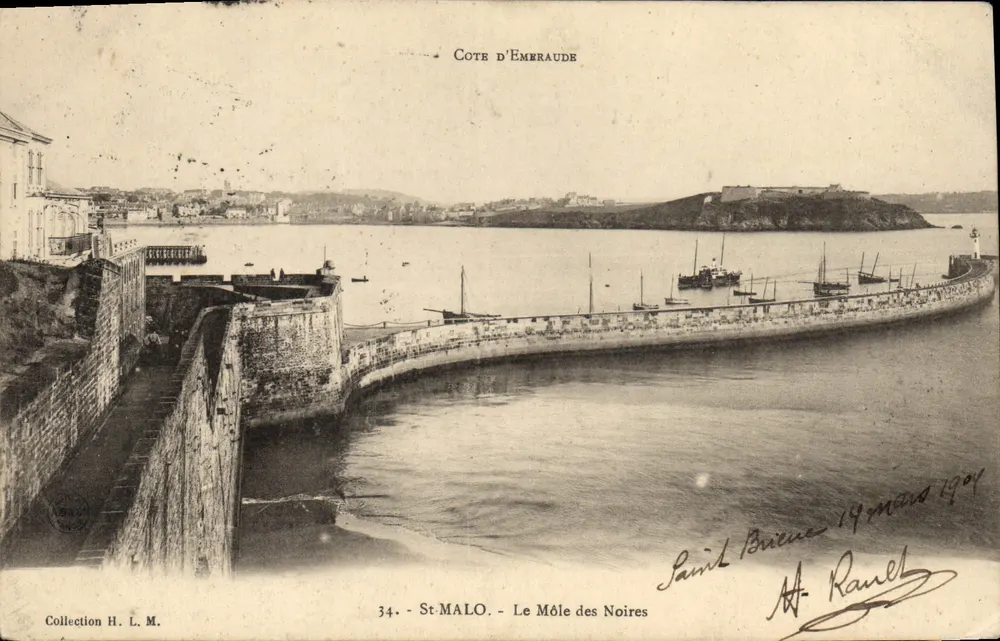 St-Malo - O Môle das Noires — Costa de Esmeralda, editor Ranel, n°34 - Frente