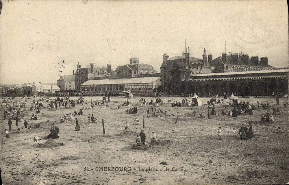 Cherbourg — A praia e O Casino — Coleção AVI, n°54 - Frente