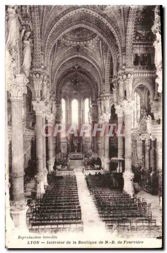 LYON — Innenansicht der Basilika N.-D. de Fourvière - Vorderseite