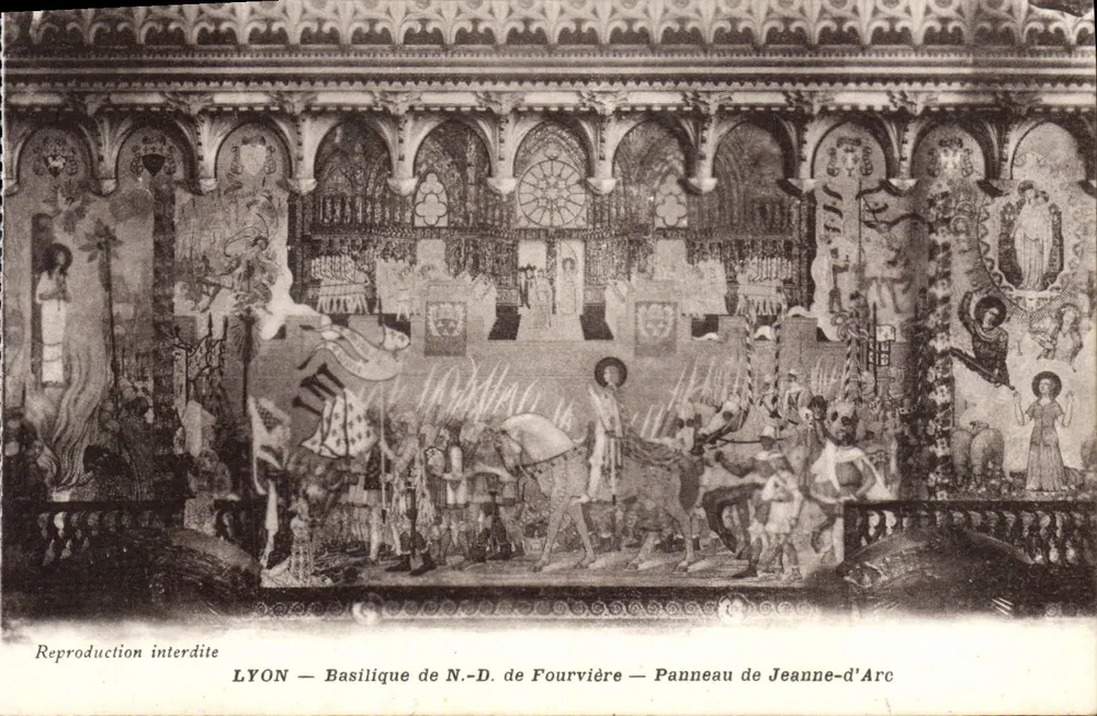 LYON — Basilika Notre-Dame de Fourvière — Panel von Jeanne d'Arc - Vorderseite
