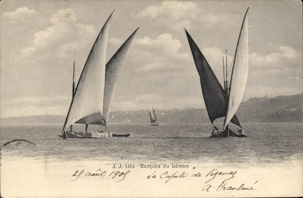 Barcos do Léman — em Véronaz — J.J. 1484 - Frente