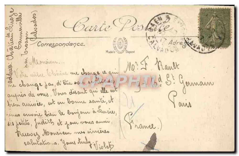 Caen — Lucarnas do Hotel de Than — LL. — N° 52 - Verso
