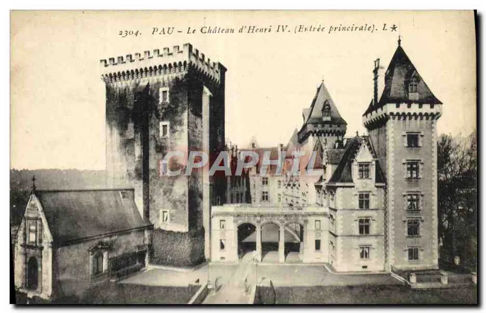 Pau - Het Kasteel van Hendrik IV (Hoofdingang) - L★ - Voorkant