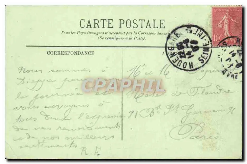 Dieppe — "La Tamise" im Vorhafen — LL. n°95 - Rückseite