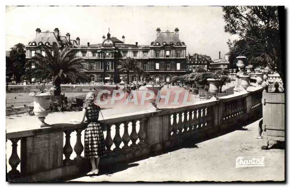 Jardins diante do Palácio do Luxemburgo — Paris — Edições Chantal - Frente