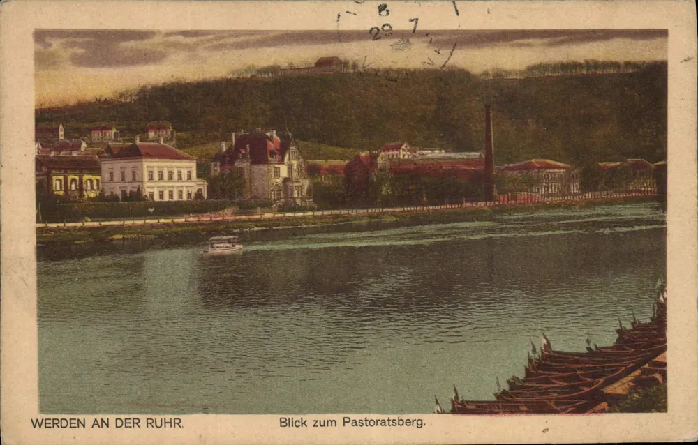 Werden an der Ruhr — Blick zum Pastoratsberg — Hermann Loch, Dörrstung - Vorderseite