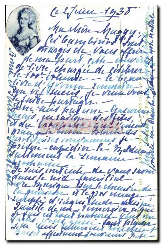 Cerberos e cachorro em um paisagem — editor JOSINOS DE LA PONCHE, n° 681 - Verso