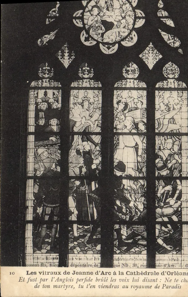 Die Glasfenster von Jeanne d'Arc in der Kathedrale von Orléans — Serie 10 — Verlag impr. Roussat fils, n° 10 - Vorderseite
