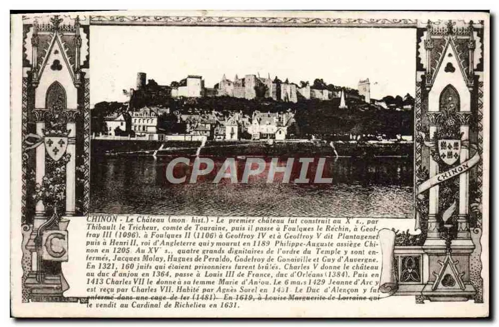 Chinon - O Castelo (mon. hist.) — R. Dorange, editor Tours - Frente