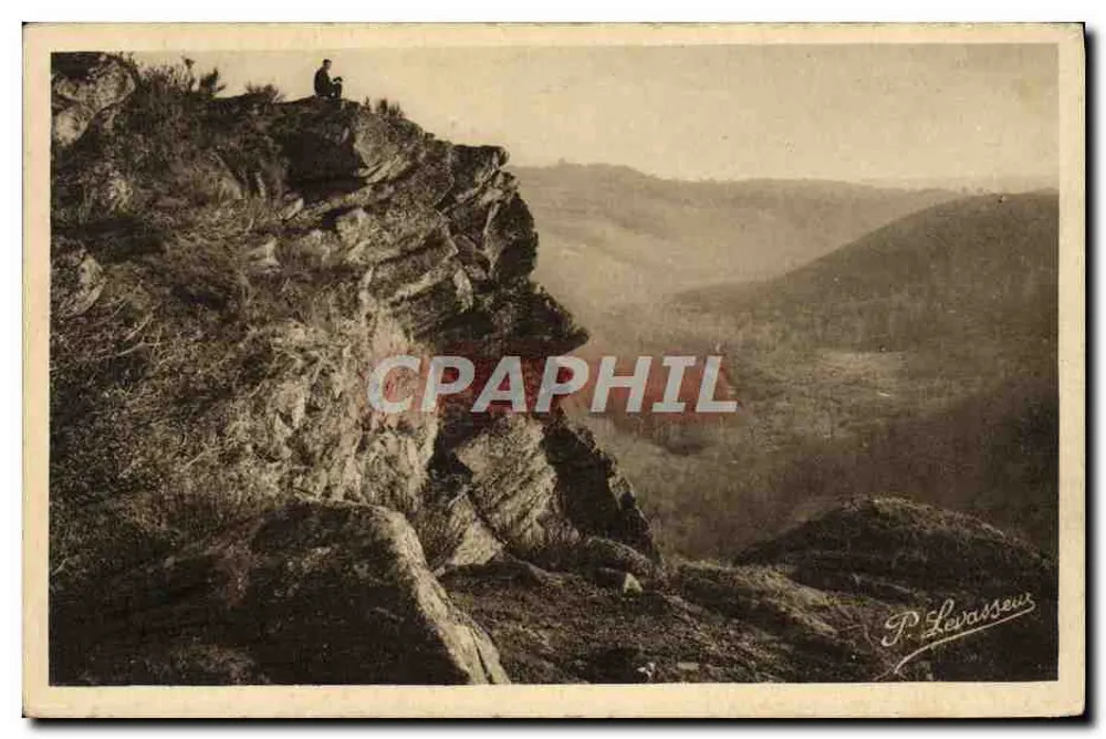 Die Felsen von Oëtre und das Tal der Rouvre (Dämmerung) — Schweiz der Normandie — P. Levasseur - Vorderseite