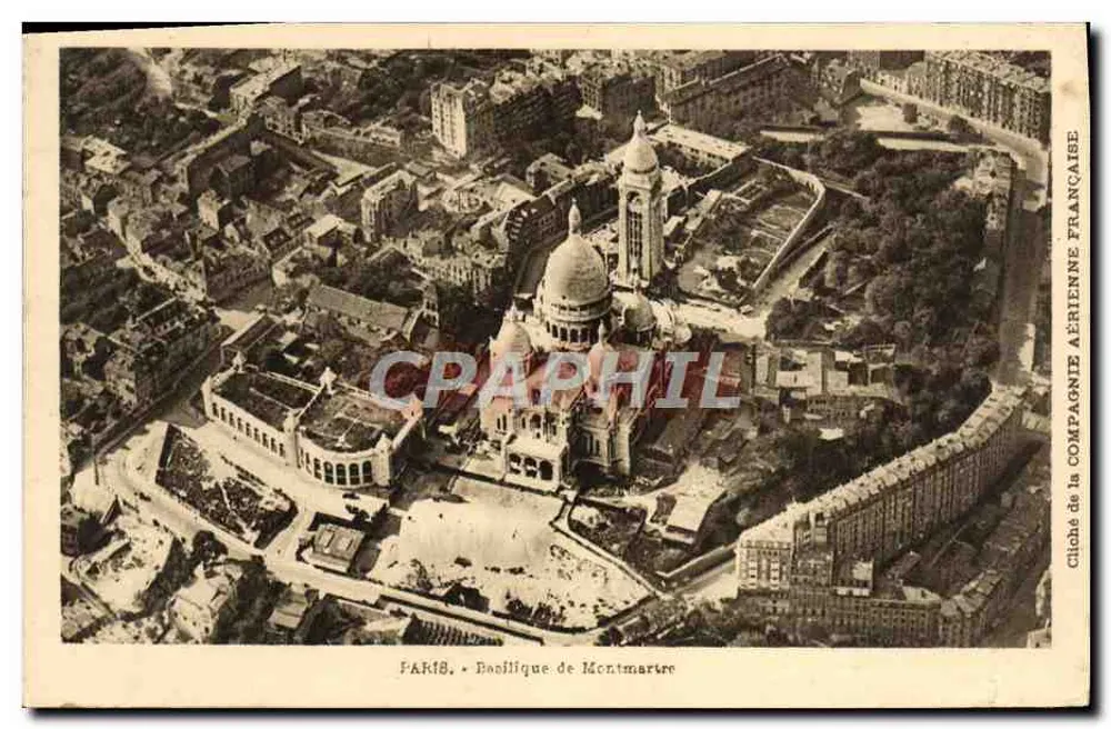 Basílica de Montmartre — vista aérea — Cliché da Compagnia Aérea Francesa - Frente