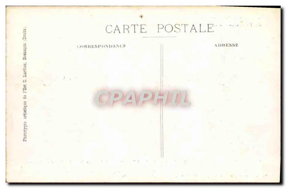 Tal der Loue - MOUTHIER-HAUT-PIERRE - Felsen von Haute-Pierre — malerische Orte der Franche-Comté — C. L. B. n°638 - Rückseite