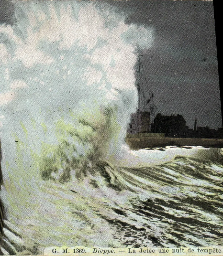 Dieppe — A Pontão numa noite de tempestade — G. M. 1369 - Frente