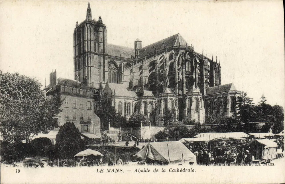Le Mans — Abside van de Kathedraal — R. Barbier, Uitgever, Le Mans. - Voorkant