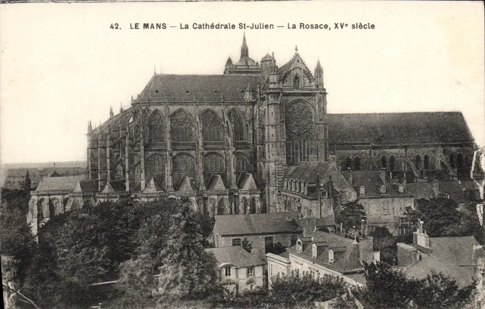 Le Mans — Die Kathedrale St-Julien — Die Rosette, 15. Jahrhundert - Vorderseite