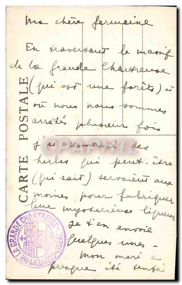 Eingang des Wüsten und le mort Guiers — Route de la Grande-Chartreuse — Cl.A.V. n°63 - Rückseite