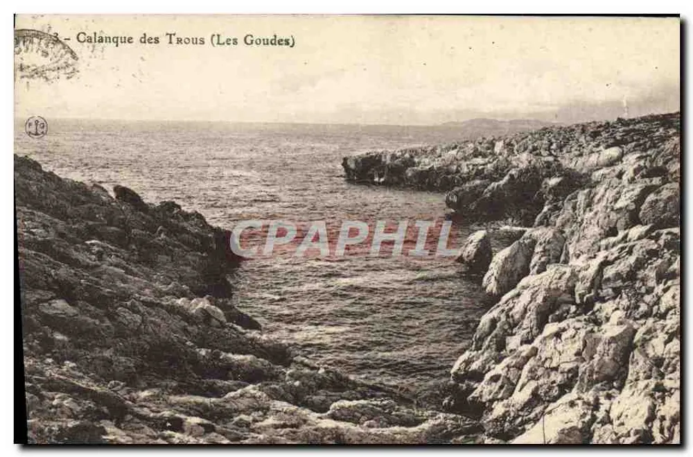 Calanque dos Trous (Les Goudes) — visão da costa rochosa — editor desconhecido, n° 13 - Frente