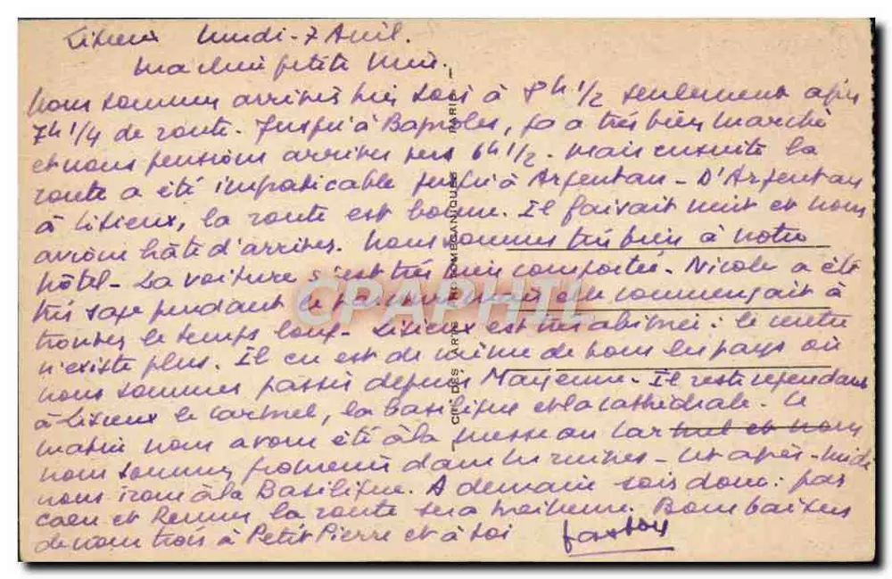 Lisieux — Kapel van het Carmel — uitgever J. L. B. n°8 - Achterkant