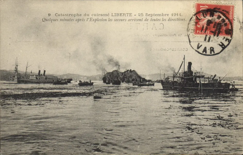 Katastrophe des Panzerschiffes LIBERTE — 25. September 1911 — Verleger nicht sichtbar - Vorderseite