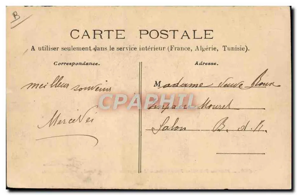 Marine Militaire Française — Lavage de Pont à bord d'un Cuirassé — Éditeur A. Couturier, n° 402 - Rückseite