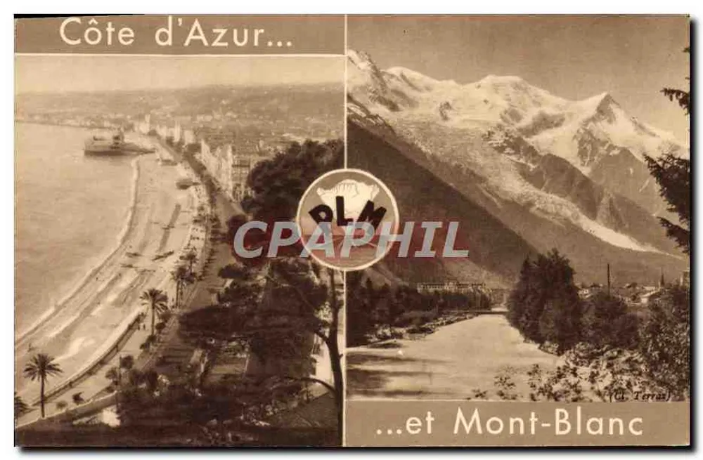 Côte d'Azur... e Mont-Blanc — Edição Bulletin P.L.M. - Frente