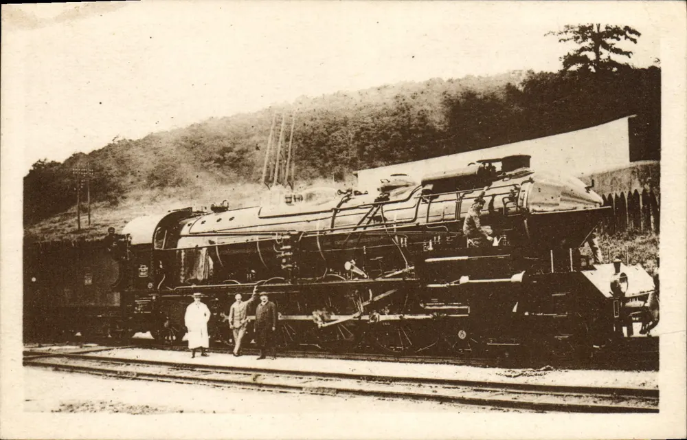 Dampflok Mountain P.L.M. — Verlässt die Schneider-Werke — P. Roussaude, n°235 - Vorderseite