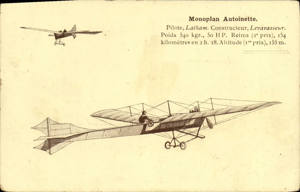 Monoplan Antoinette — Rennflugzeug — Levavasseur, Reims - Vorderseite