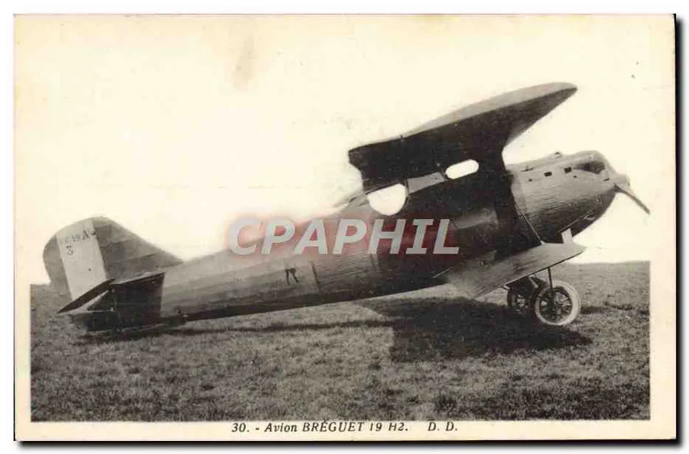 Avión BRÉGUET 19 H2 — D.D. — L. Boisson, editor, 50, rue du Temple, París - Anverso