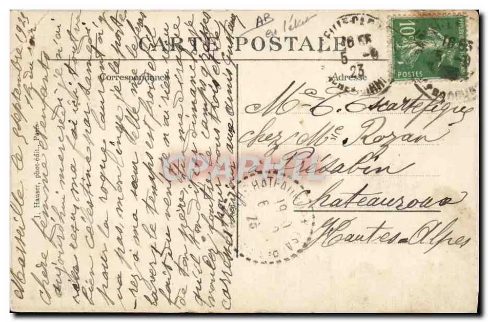 Avião biplano Astra Wright — piloto M. Contenet — J. H. editor - Verso
