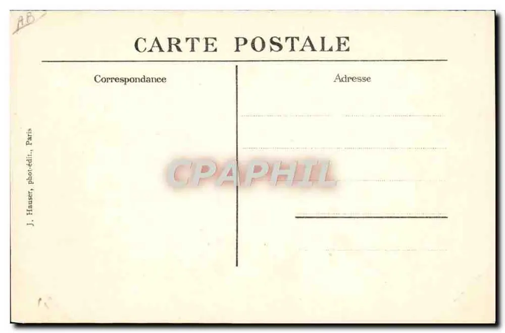 Biplano Astra Wright — pilotado por M. Contenet — J. Hausser, fotógrafo-editor, París - Reverso