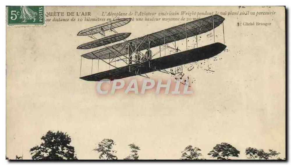 Das Flugzeug des amerikanischen Fliegers Wright — Die Suche nach der Luft — Cliché Branger - Vorderseite