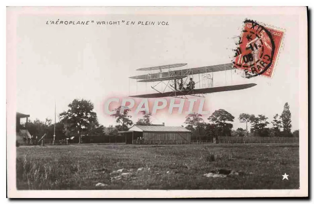 O avião "Wright" em voo — editor não visível, número de série não visível - Frente
