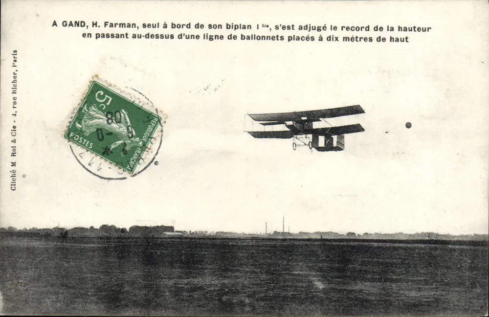 Gand — H. Farman über Ballons — Foto von M. Rol & Cie, Paris - Vorderseite