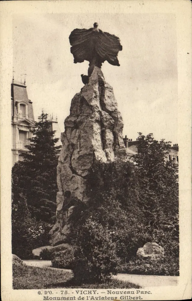 Denkmal des Fliegers Gilbert — Vichy — Neuer Park — G. D'O. - 75 - Vorderseite