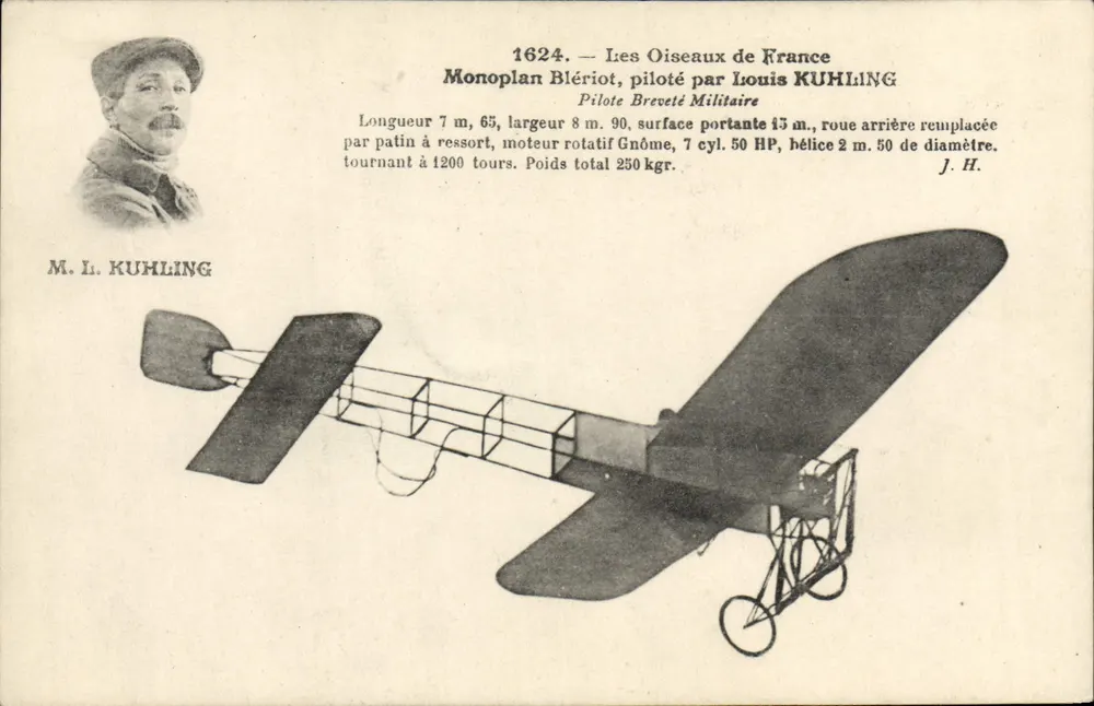 Die Vögel Frankreichs — Monoplan Blériot geflogen von Louis KUHLING — J. Hauser, Paris - Vorderseite