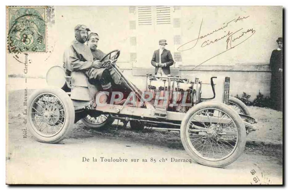 De la Touloubre auf seinem 85 ch* Darracq — Circuit de Montray — Verlag nicht sichtbar - Vorderseite