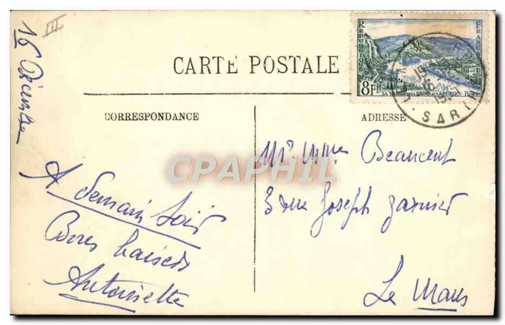 Lyon Circuit — Kurve der Madeleine — Lacour-Berthiot, Paris - Rückseite