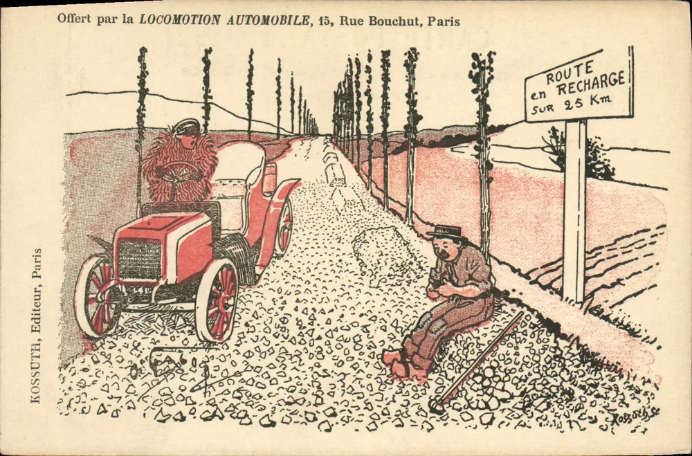 Rodovia em Recharge por 25 Km — Oferecida pela Locomotion Automobile, 15 Rue Bouchut, Paris — Kossutl, Editor, Paris - Frente